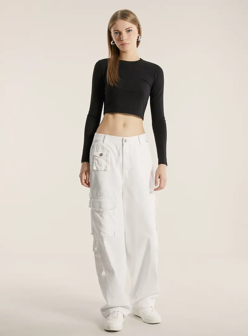 Jeans multi cargo comfort fit D099 WHITE