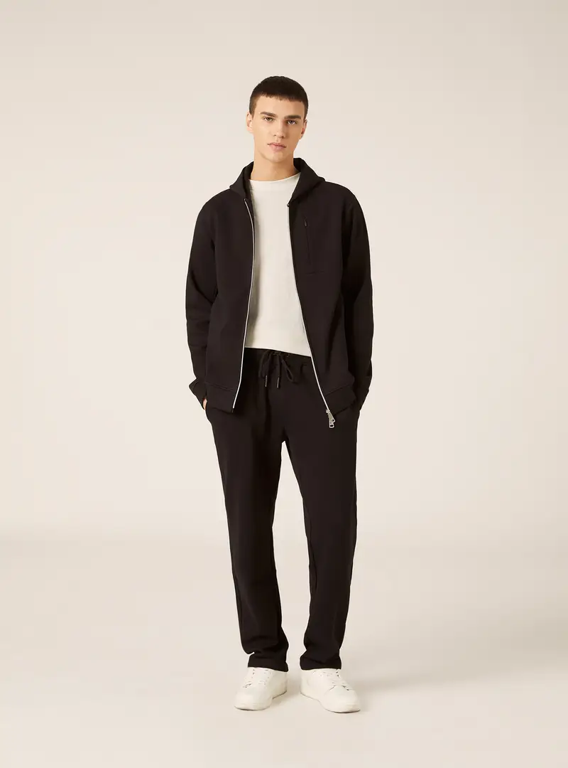 Jogger in iterlock con coulisse in vita BK1 BLACK