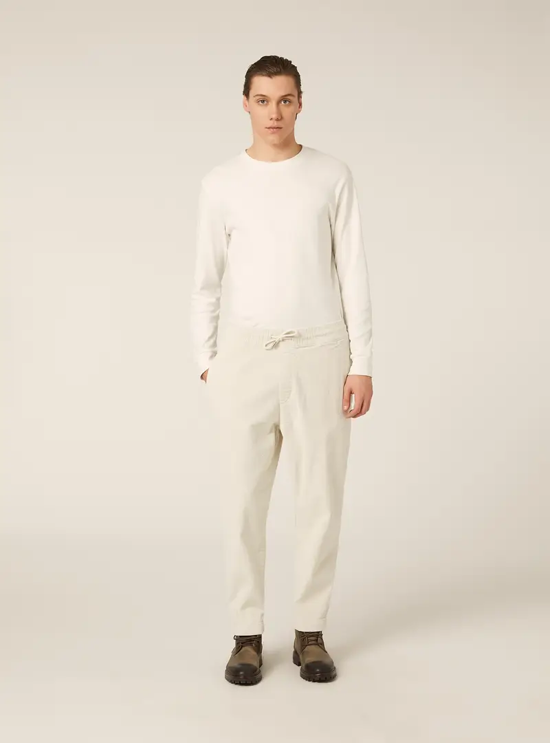 Jogger in velluto a coste con coulisse in vita WH1 WHITE