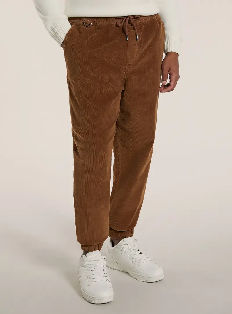 Jogger in velluto a costine TB2 TOBACCO