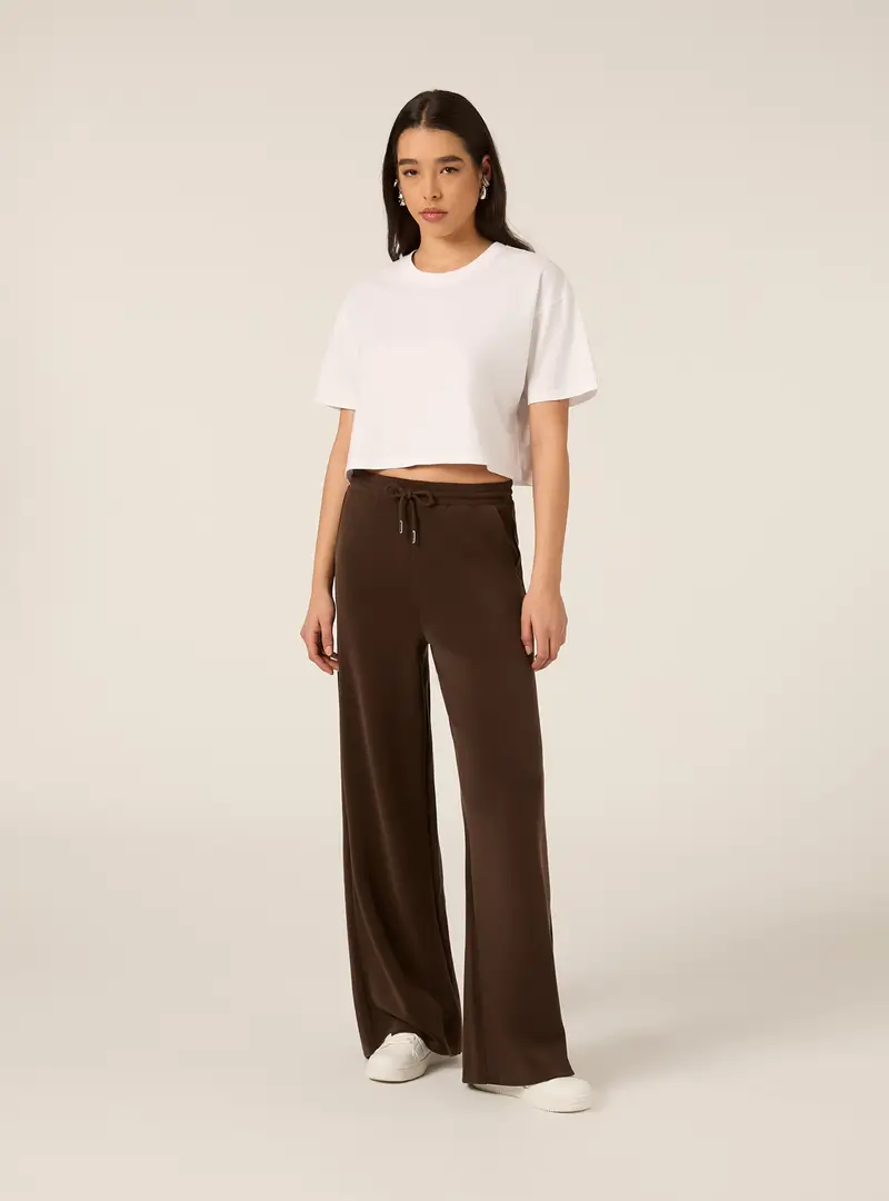 Jogger wide leg soft touch BR2 BROWN
