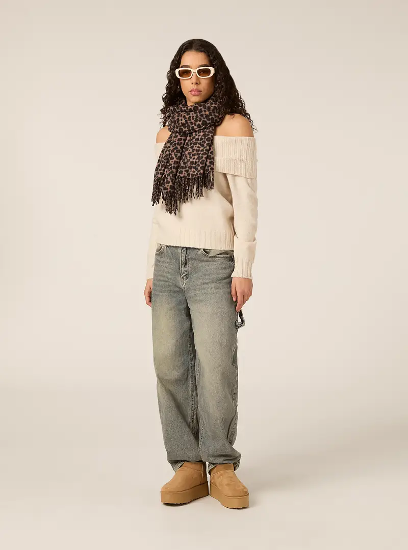 Maglia con spalle scoperte bardot CR2 MULTICOLOR