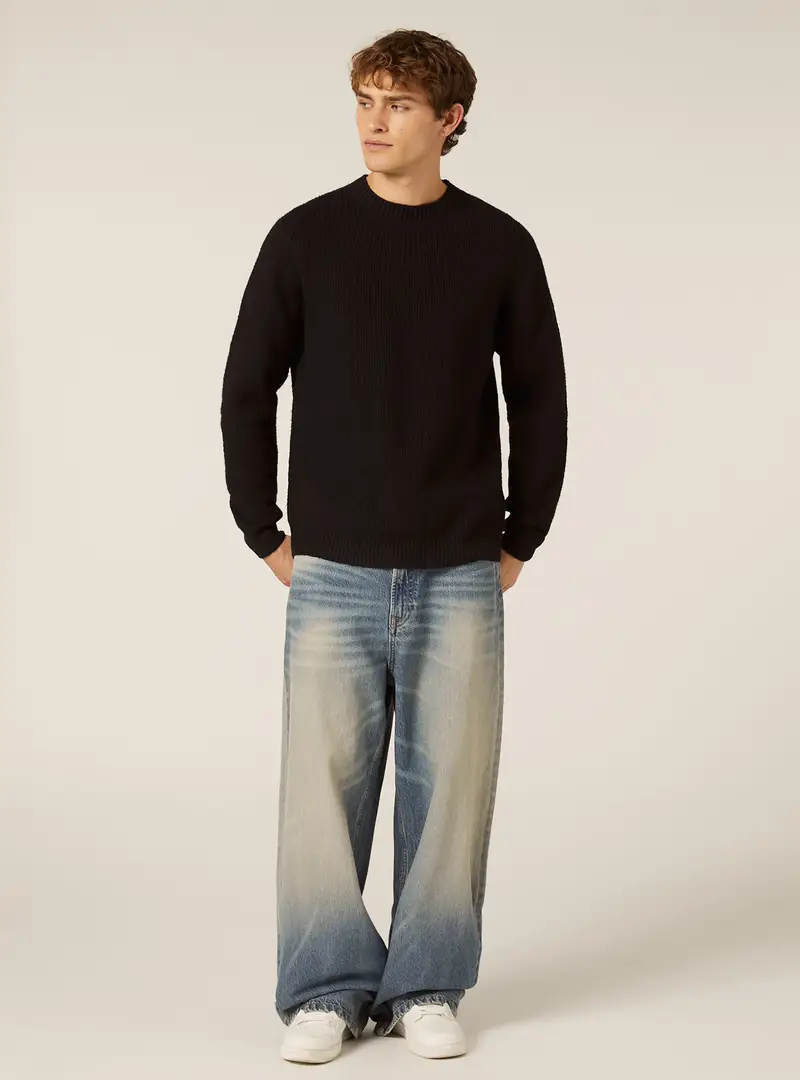 Maglia girocollo a coste