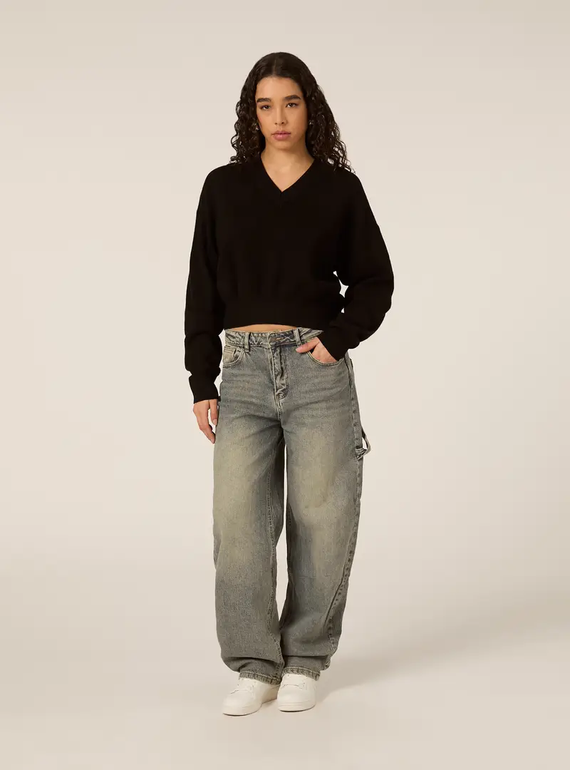 Maglia scollo a v BK1 BLACK