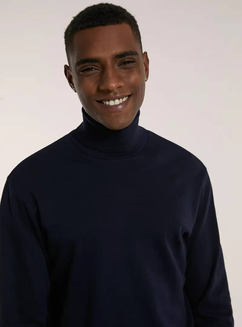 Maglietta a maniche lunghe a collo alto