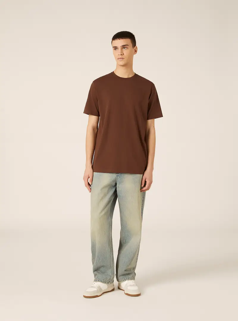 Maglietta basic in cotone BR1 BROWN