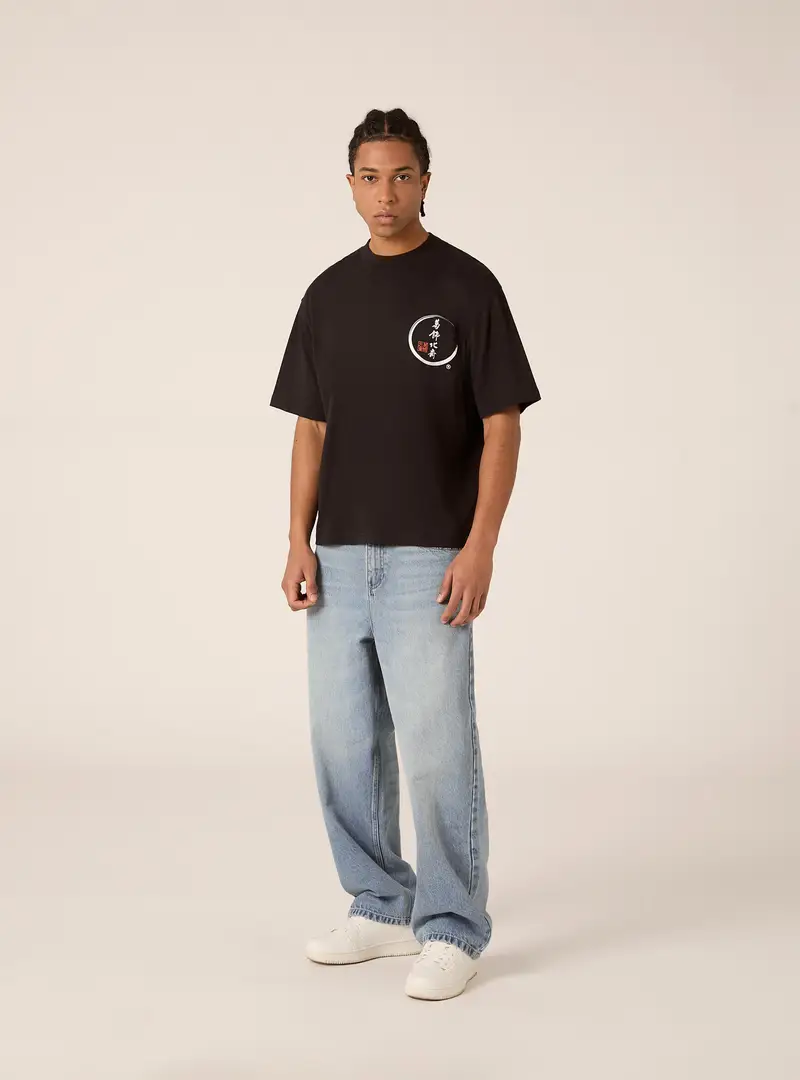 Maglietta boxy fit Katsushika Hokusai / Alcott BK1 BLACK