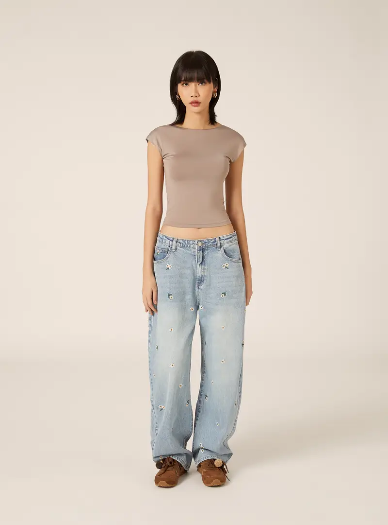 Maglietta con schiena scoperta SA1 BEIGE