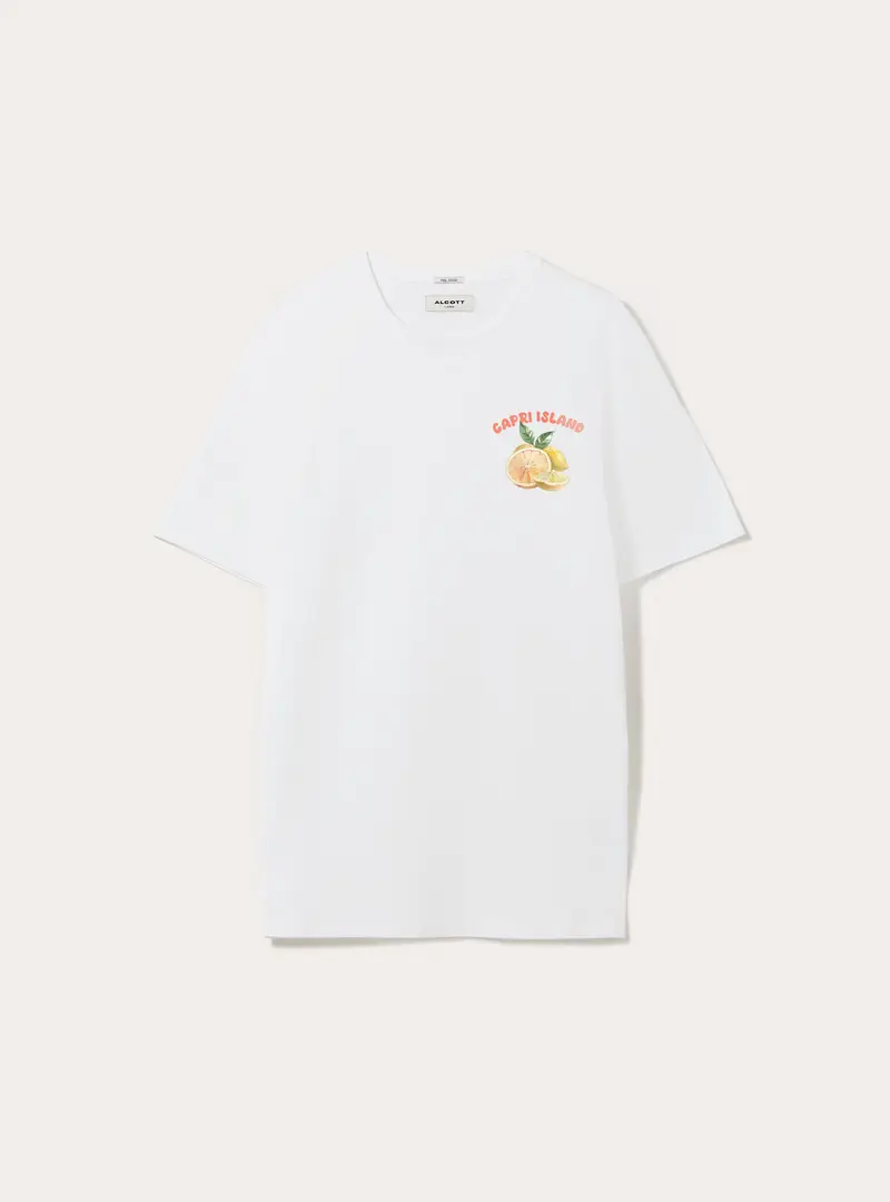 Maglietta con stampa Souvenir Capri WH1 WHITE
