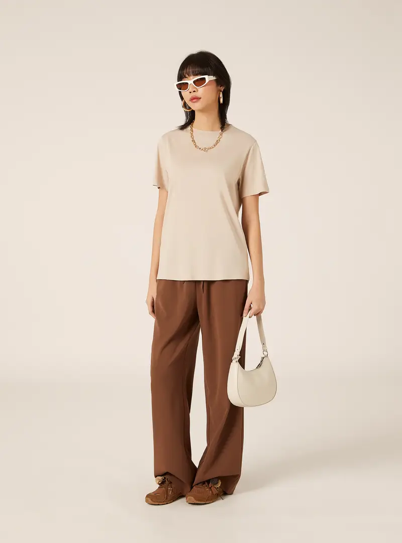 Maglietta girocollo in cotone BG2 BEIGE