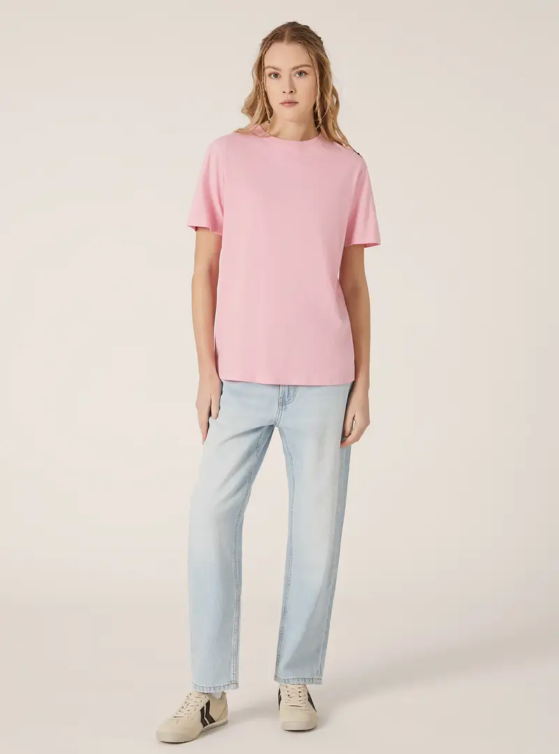 Maglietta girocollo in cotone