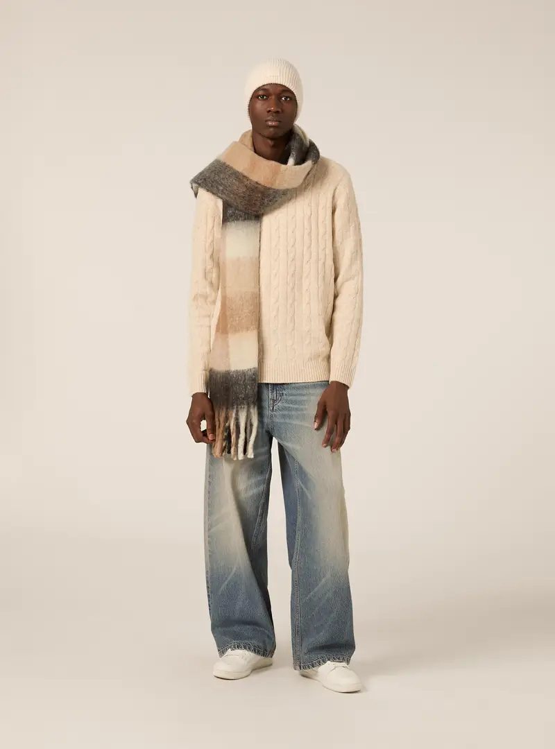 Maglione girocollo cable MBG3 BEIGE