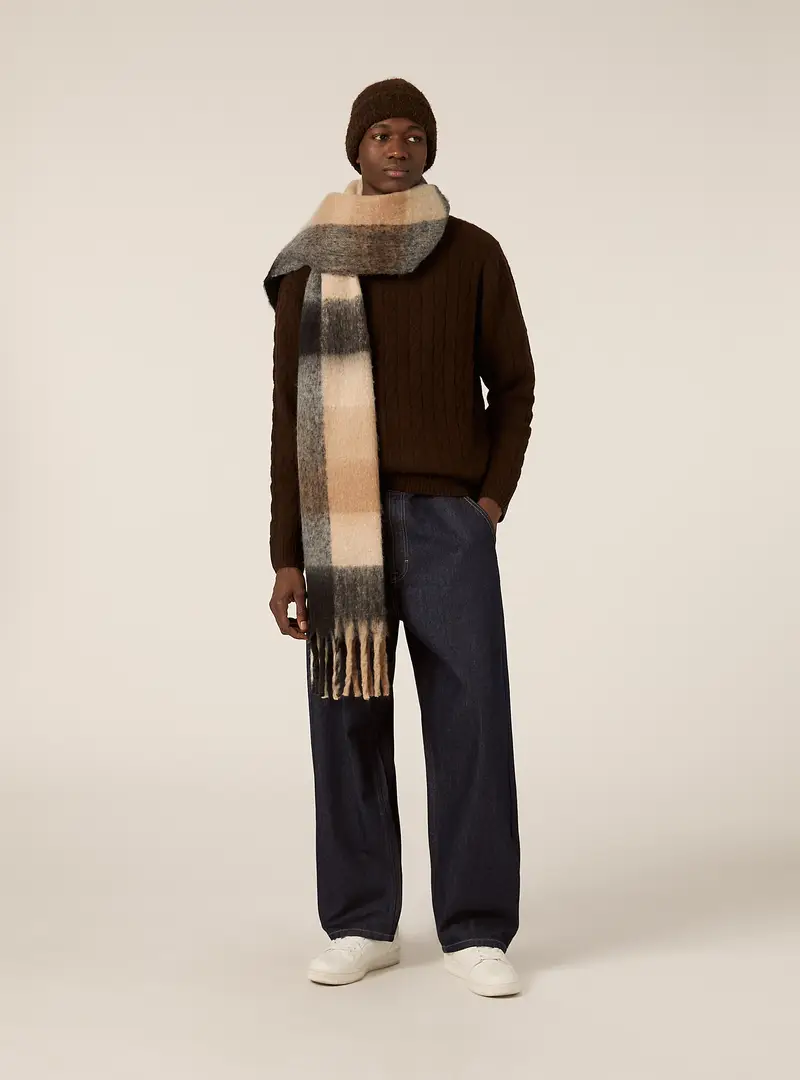 Maglione girocollo cable MBR1 BROWN