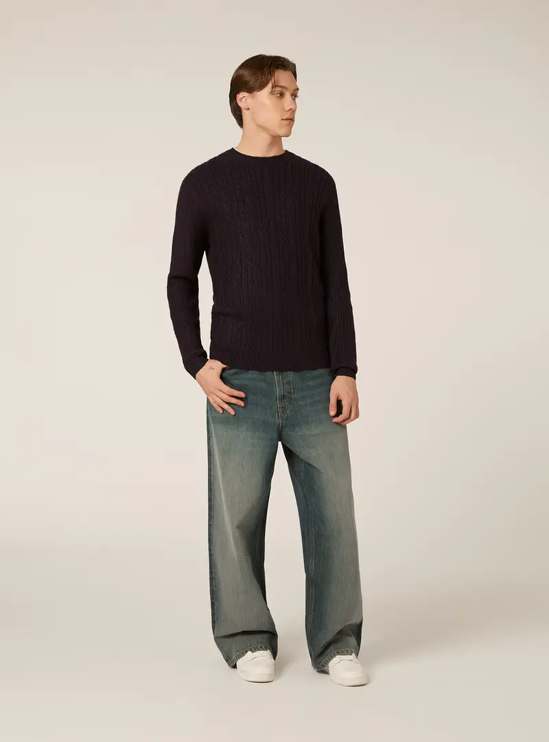 Alcott Maglione girocollo trecce blu