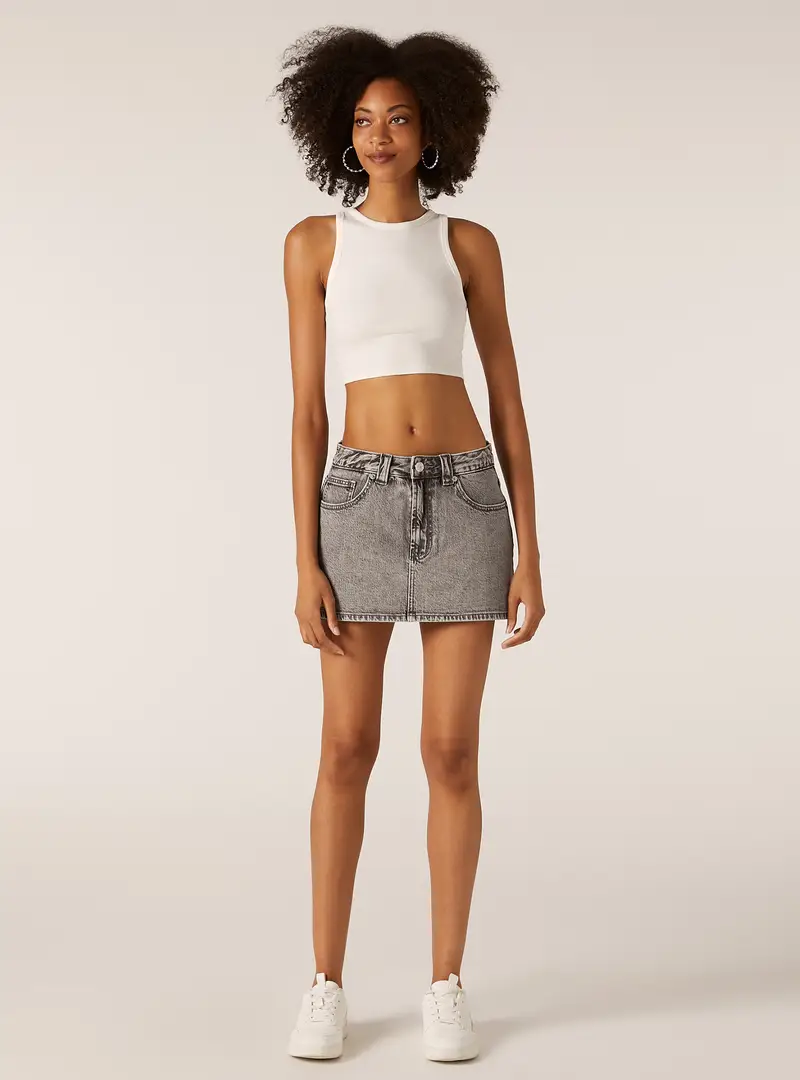 Mini skort in denim D00G GREY