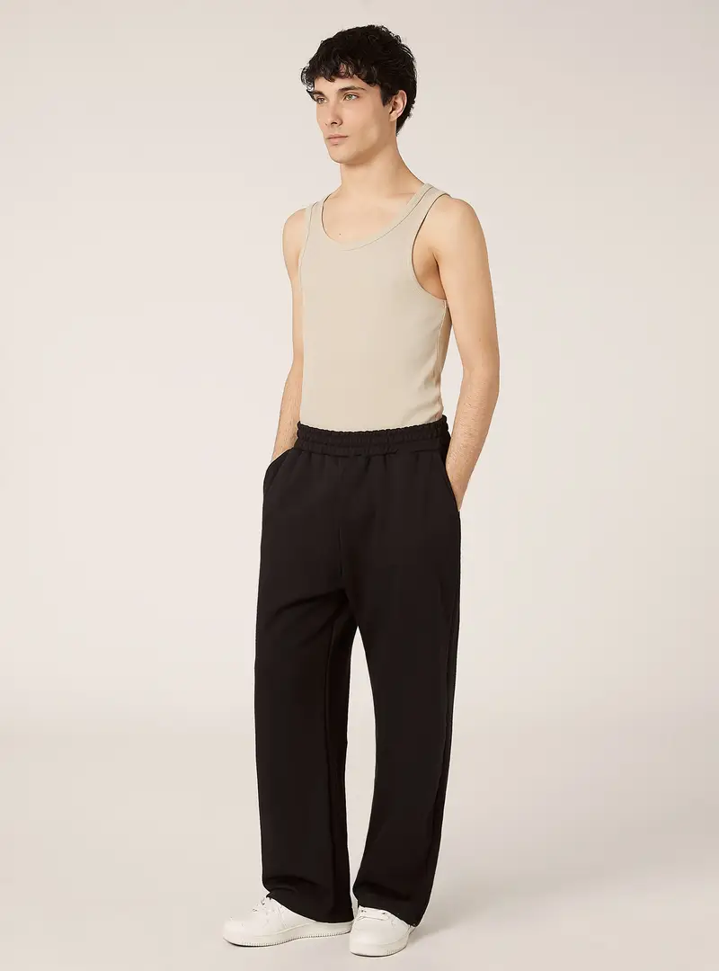 Pantalone in felpa loose fit BK1 BLACK