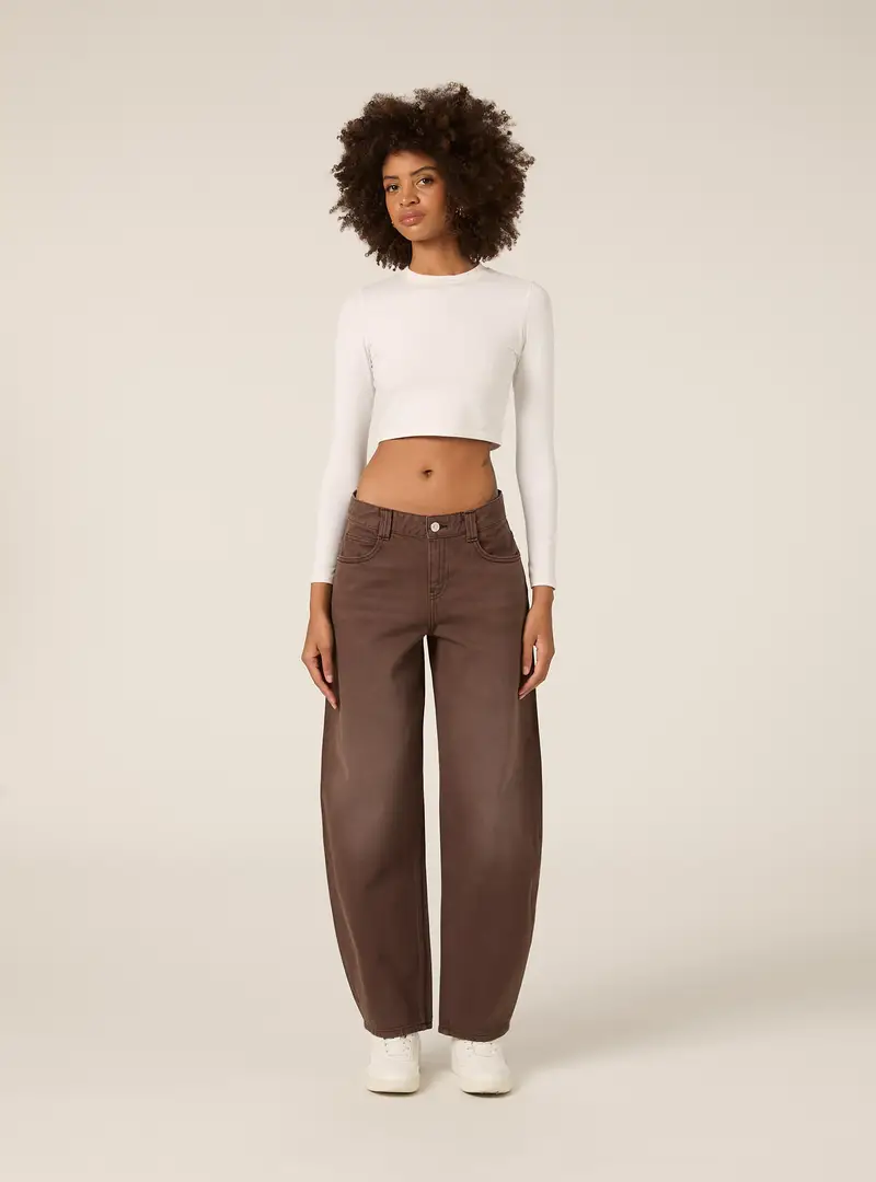 Pantaloni balloon fit BR2 BROWN