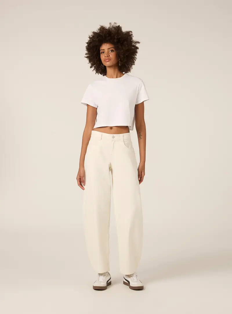 Pantaloni balloon fit WH1 WHITE