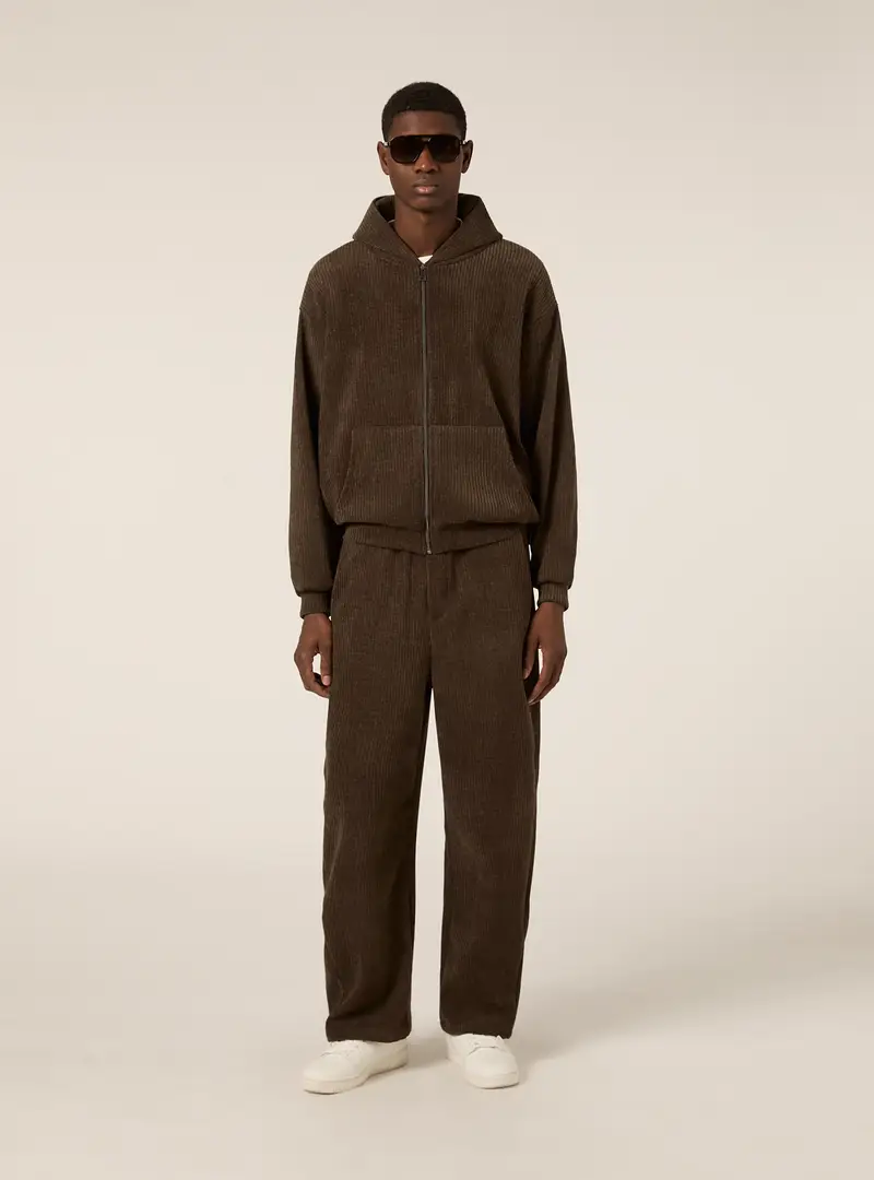 Pantaloni barrel fit in velluto BR2 BROWN