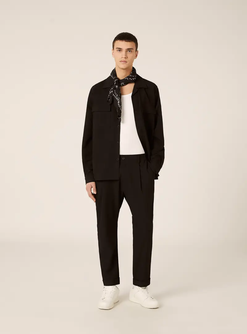 Pantaloni carrot fit con pinces BK1 BLACK