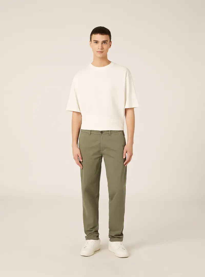 Pantaloni chino twill stretch skinny fit KY2 GREEN
