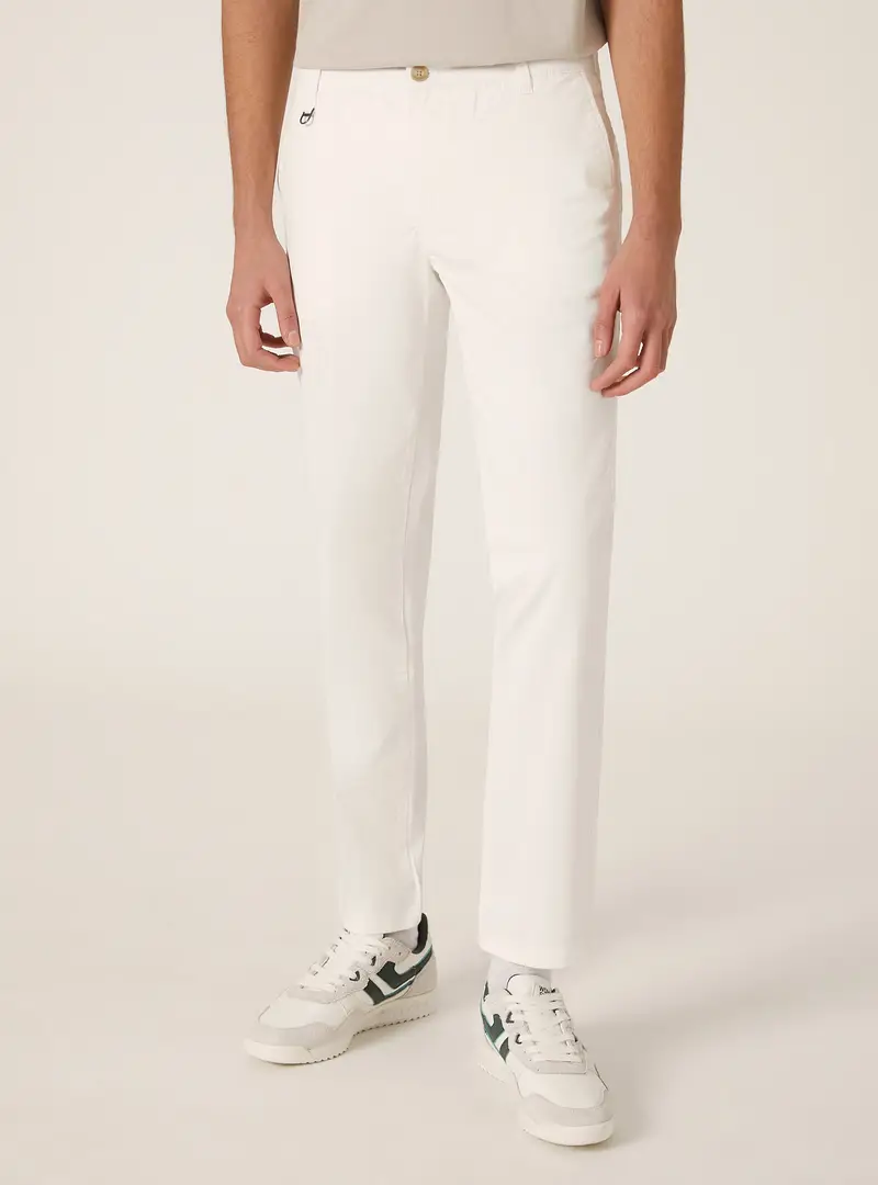 Pantaloni chino twill stretch skinny fit WH1 WHITE
