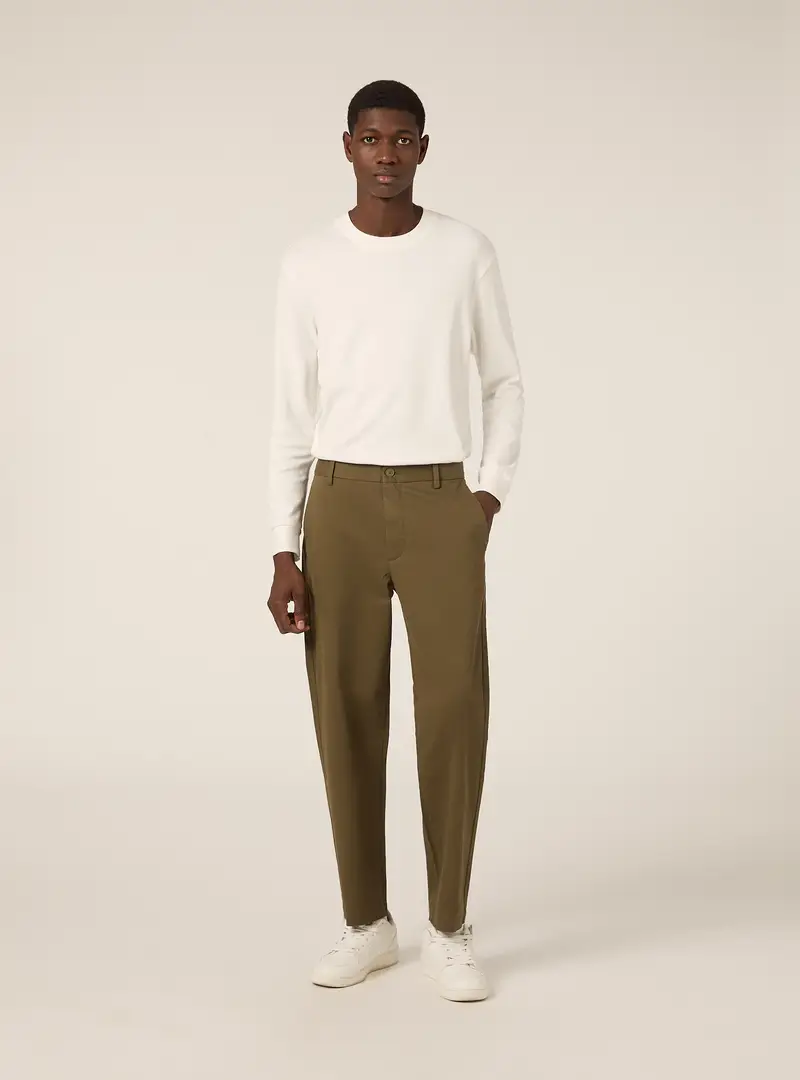 Pantaloni chino twill stretch slim fit KY2 GREEN