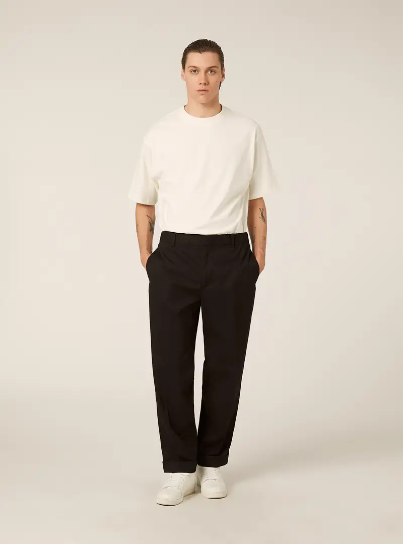 Pantaloni con risvolto BK1 BLACK