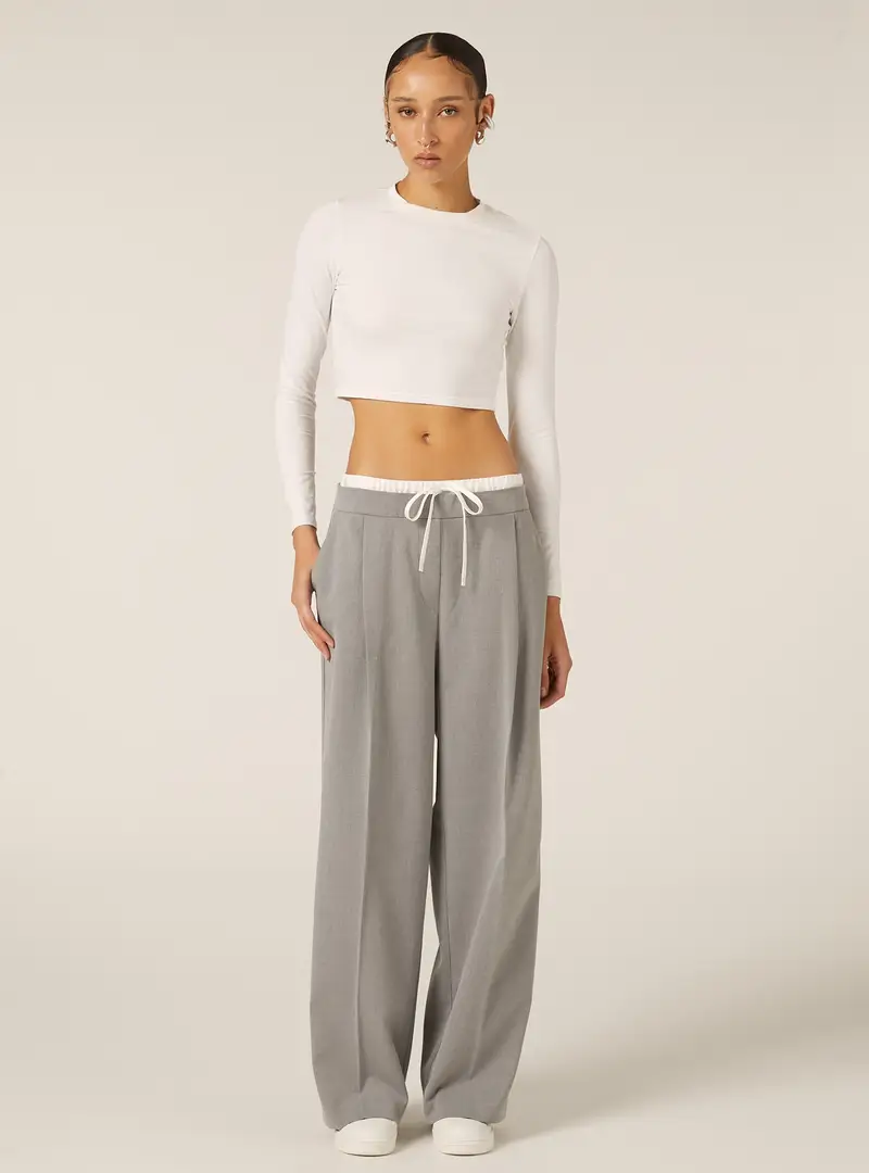 Pantaloni con vita combinata MGY3 GREY