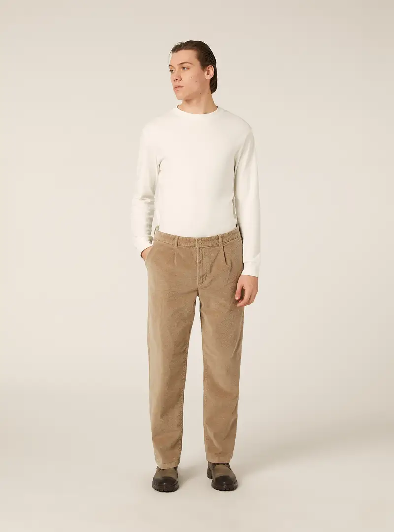 Pantaloni in velluto a coste BG3 BEIGE