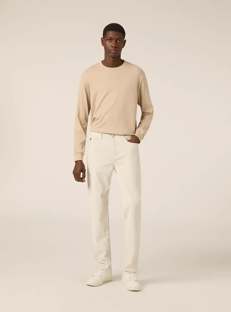 Pantaloni in velluto a costine skinny fit WH1 WHITE