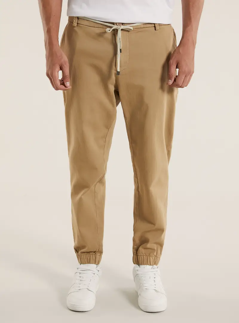 Pantaloni jogger con coulisse BG2 BEIGE