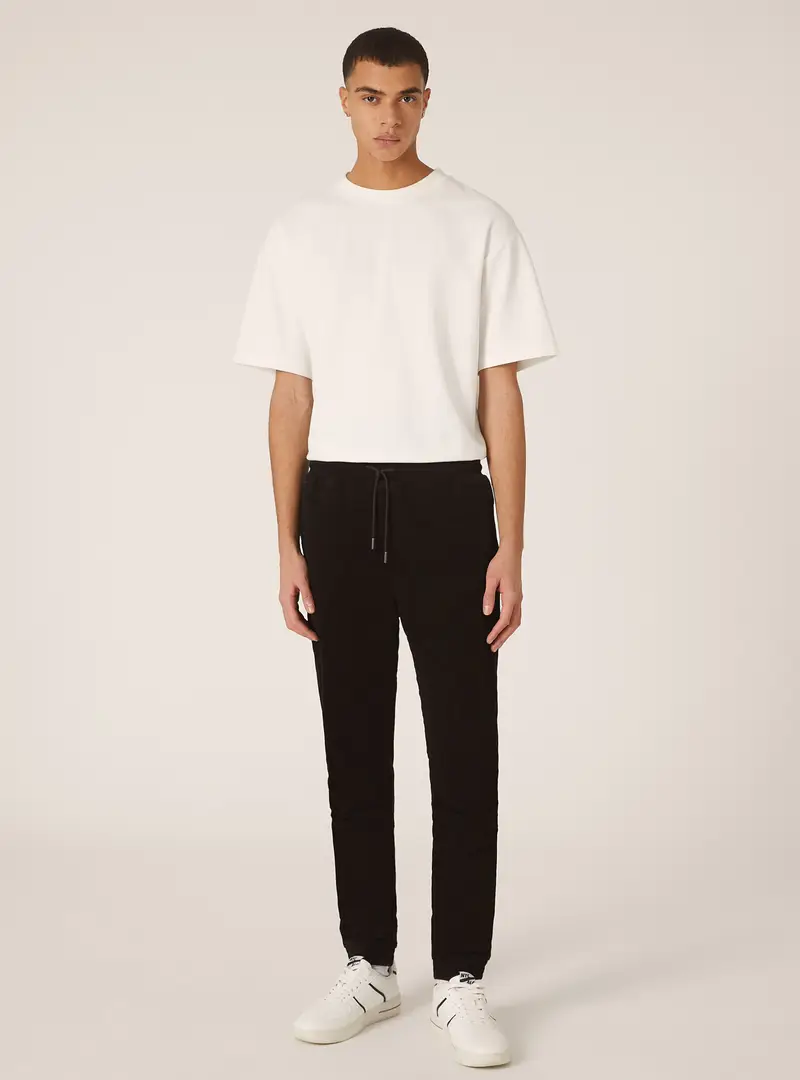 Pantaloni jogger in cotone BK1 BLACK