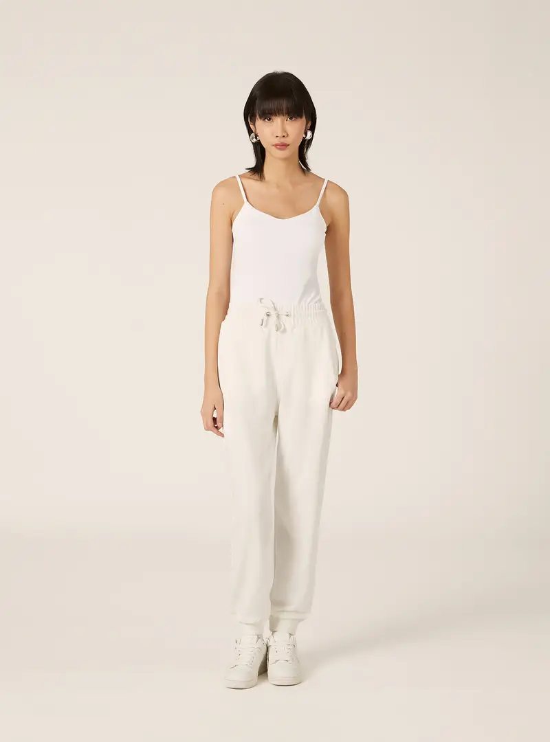Pantaloni jogger in felpa WH1 WHITE