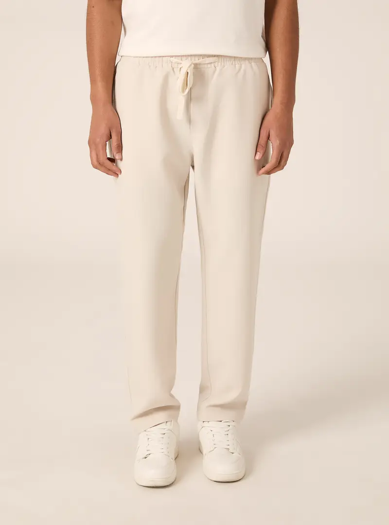 Pantaloni jogger in twill BG3 BEIGE