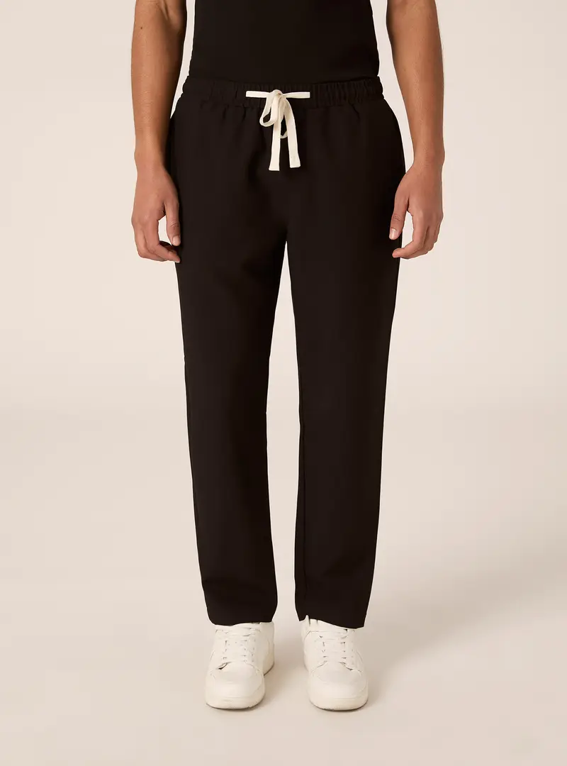 Pantaloni jogger in twill BK1 BLACK