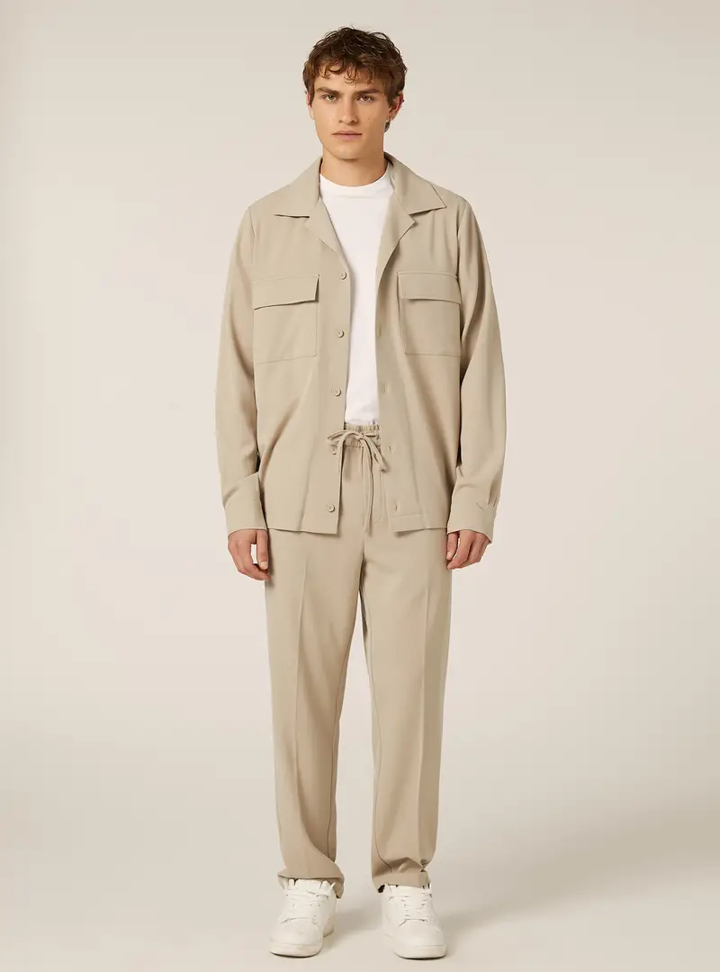 Pantaloni jogger in twill