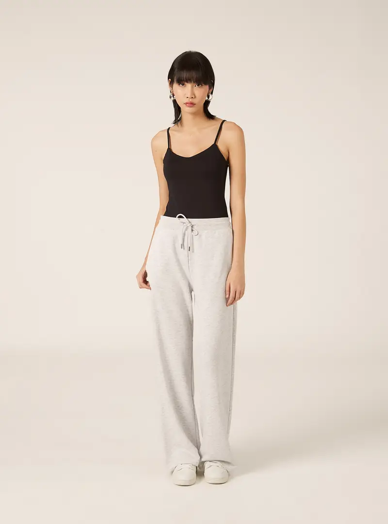 Pantaloni jogger wide leg in felpa MGY3 GREY