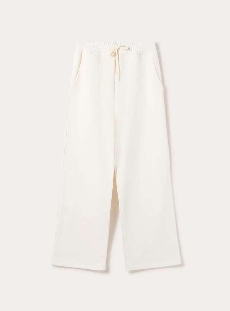 Pantaloni jogger wide leg WH1 WHITE