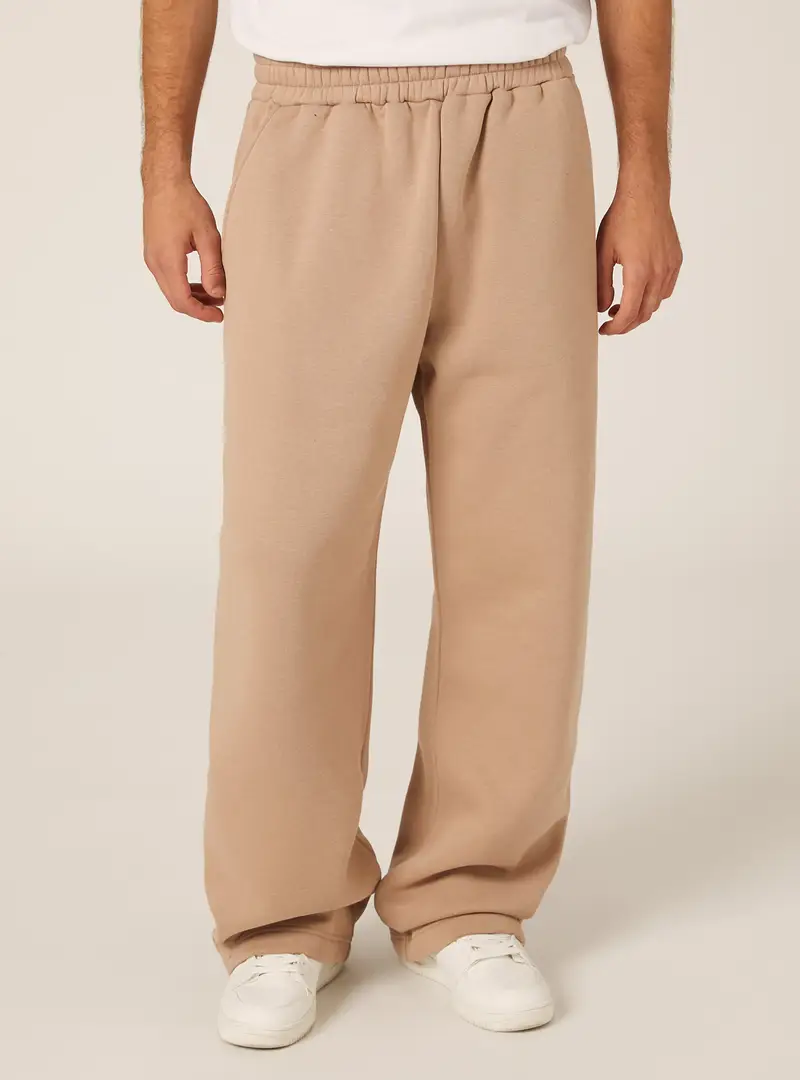 Pantaloni loose fit in felpa BG1 BEIGE
