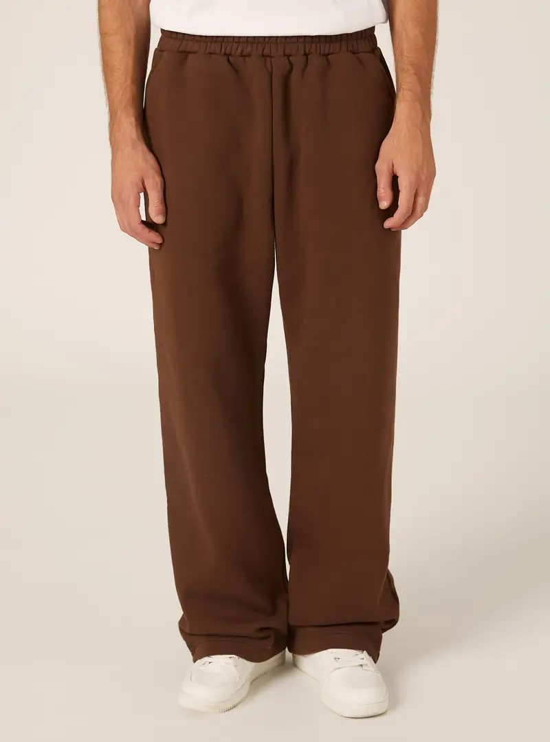 Pantaloni loose fit in felpa BR2 BROWN