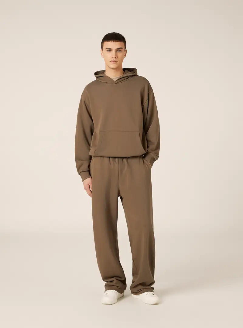 Pantaloni loose fit leggeri in felpa BR2 BROWN