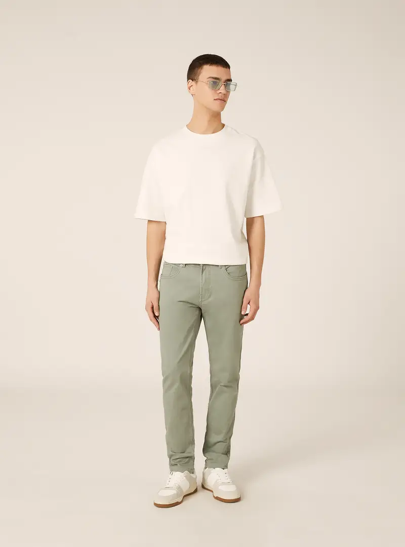 Pantaloni skinny fit in cotone GN2 GREEN