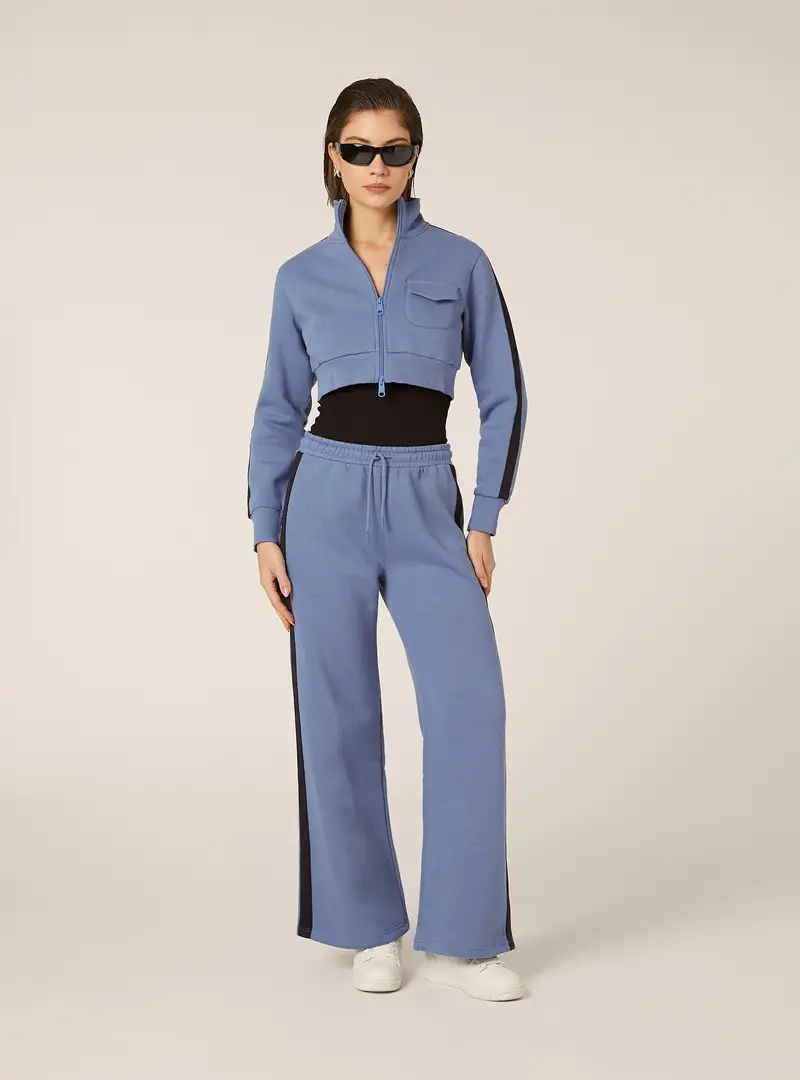 Pantaloni wide leg con bande laterali AZ1 AZURE