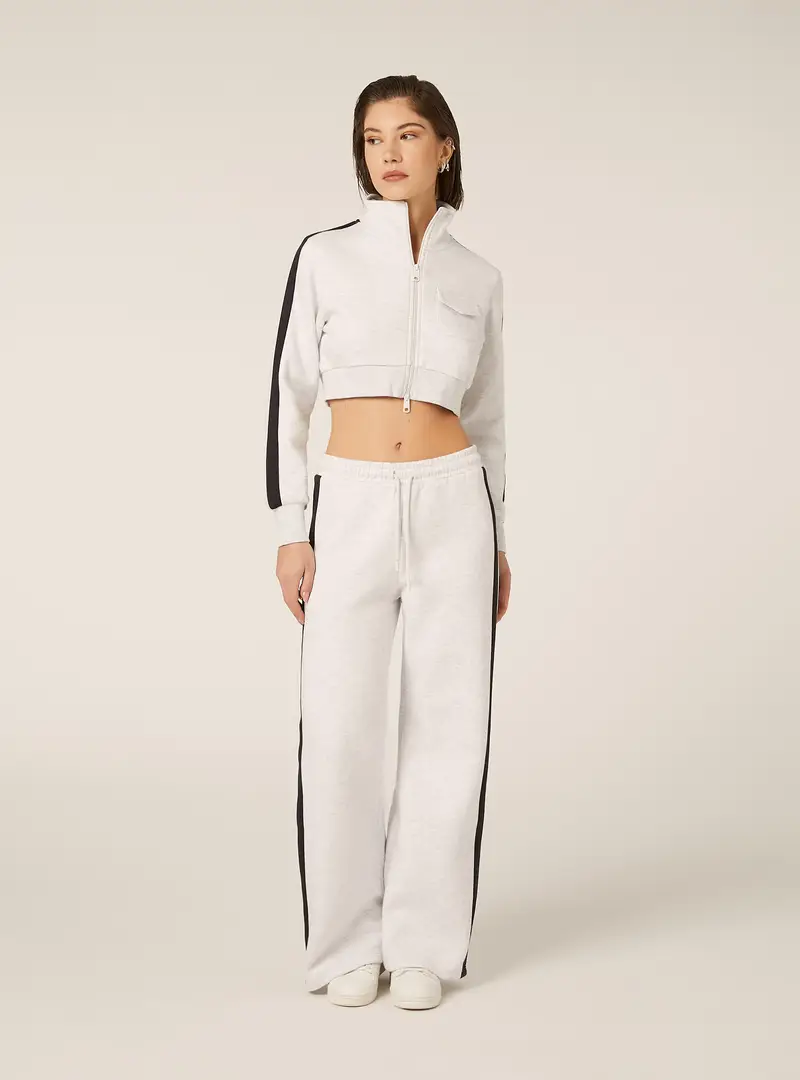 Pantaloni wide leg con bande laterali MGY3 GREY