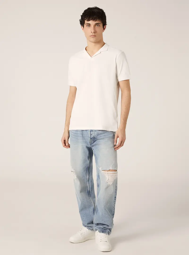 Polo AIRes in piquet stretch WH1 WHITE