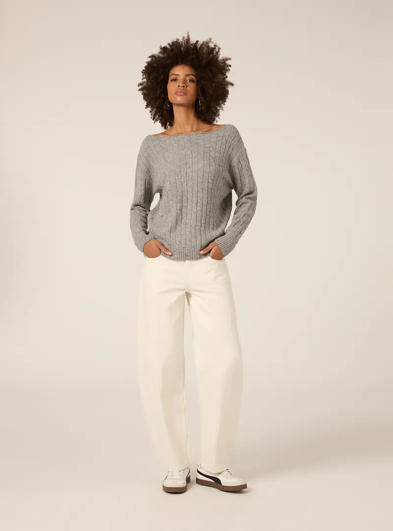 Pullover con scollo a barca MGY2 GREY