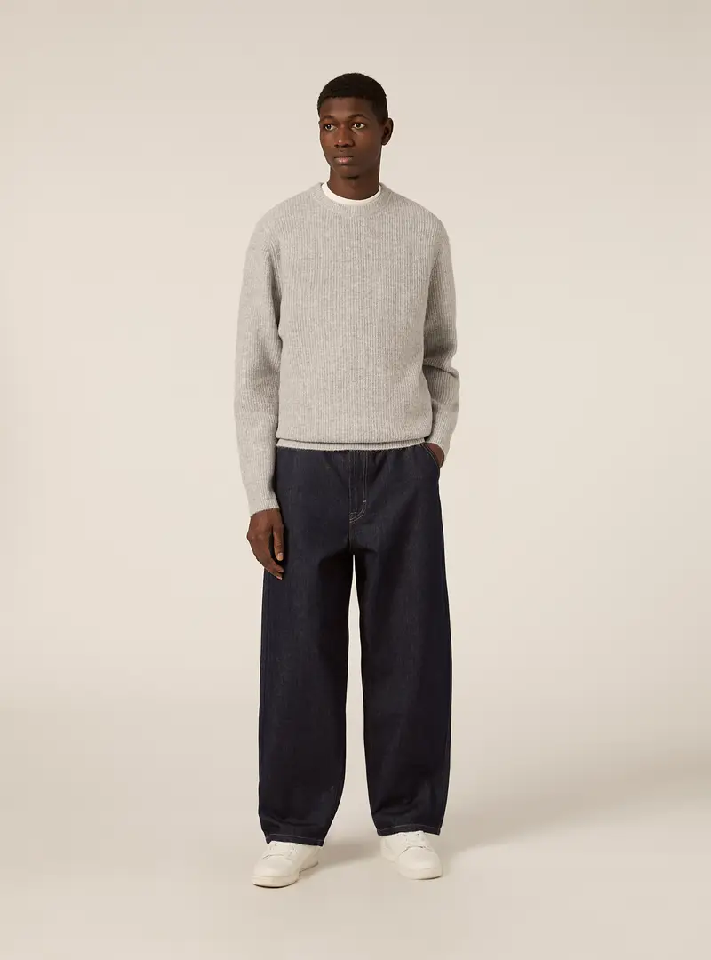 Pullover girocollo a costa inglese MGY2 GREY