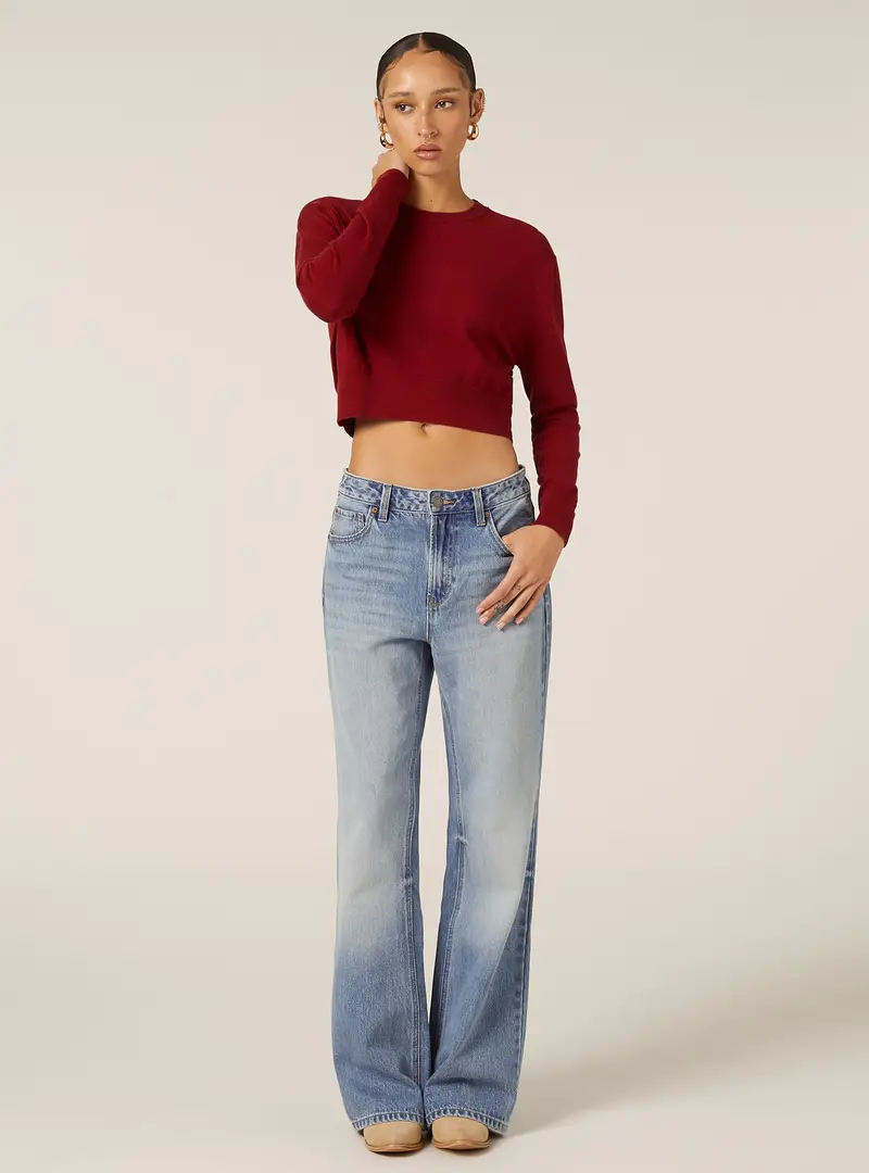 Pullover girocollo boxy fit BO2 BORDEAUX