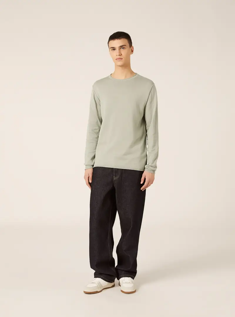 Pullover girocollo in cotone SG3 GREEN